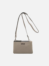 Bolsa em Couro Tiracolo Básica Cinza